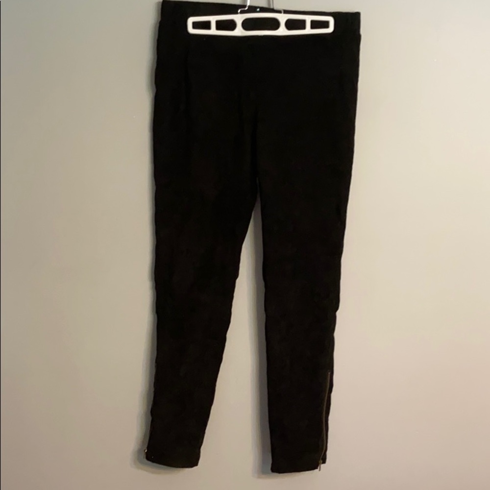 Black suede pants